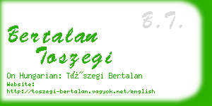 bertalan toszegi business card